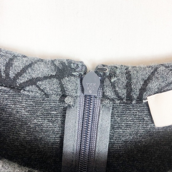 LOFT Shell Print Knit Mini Dress | Grey | Size 8 - Picture 7 of 10